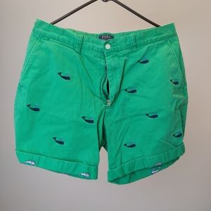 Ralph Lauren Green whale print shorts size 34